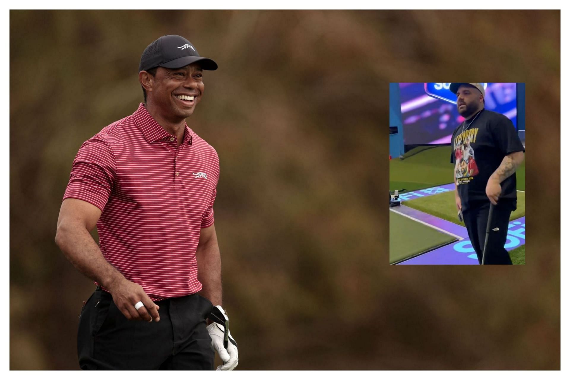 Tiger Woods and Jersey Jerry (Image via Getty, x@jerryafterdark)