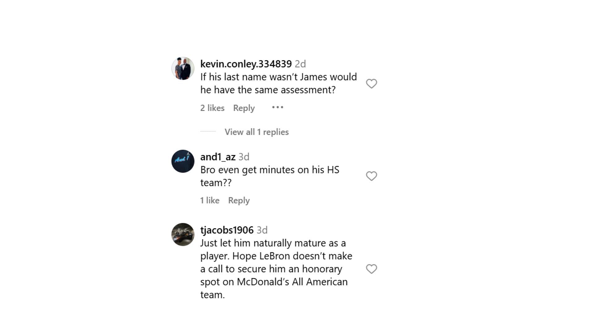 Fans react to Insider&#039;s assessment of Bryce James (Sportscenternext/IG)