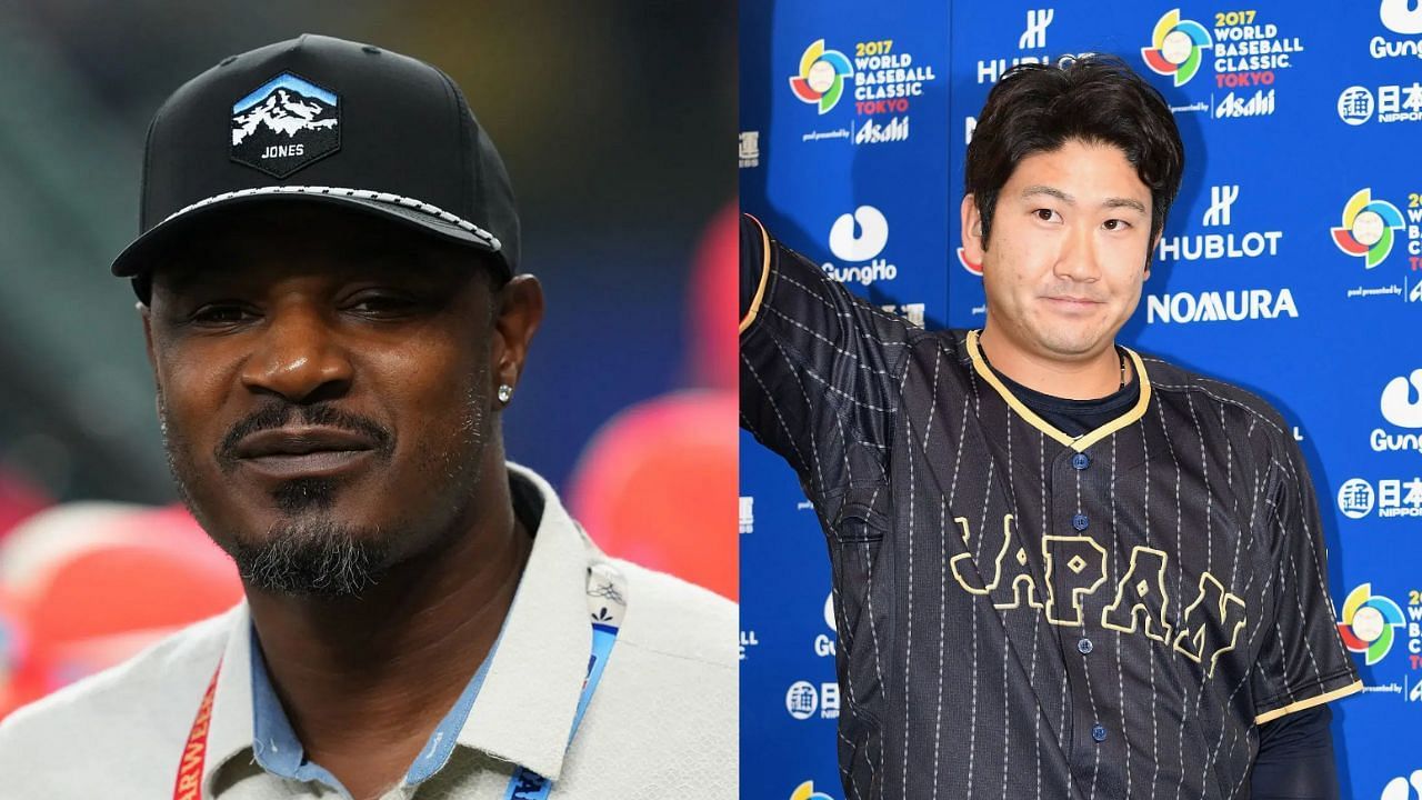 Adam Jones (L) and Tomoyuki Sugano (R) (Images from - Getty)