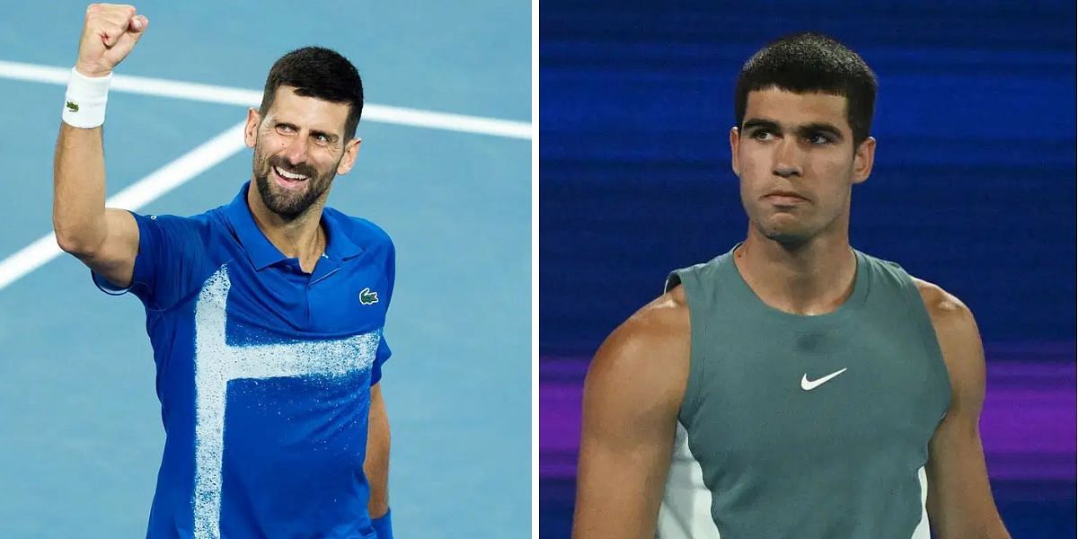 Novak Djokovic (left), Carlos Alcaraz (right), Sources: Getty