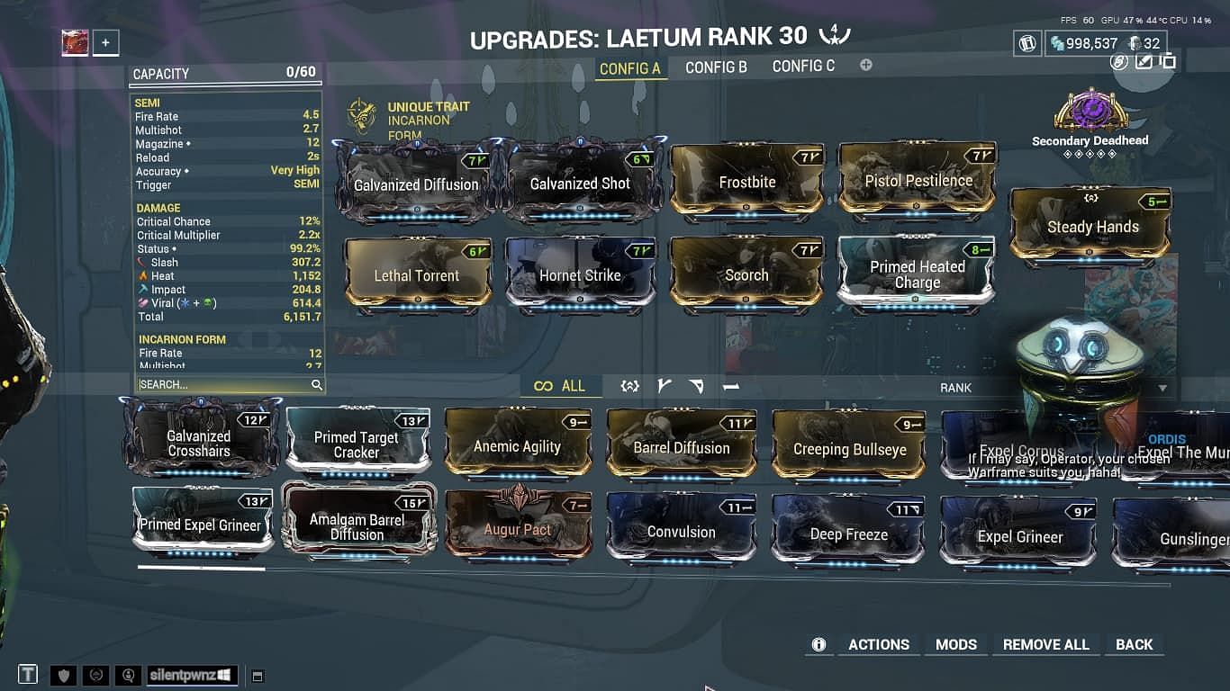 Here&#039;s the build I use (Image via Digital Extremes)