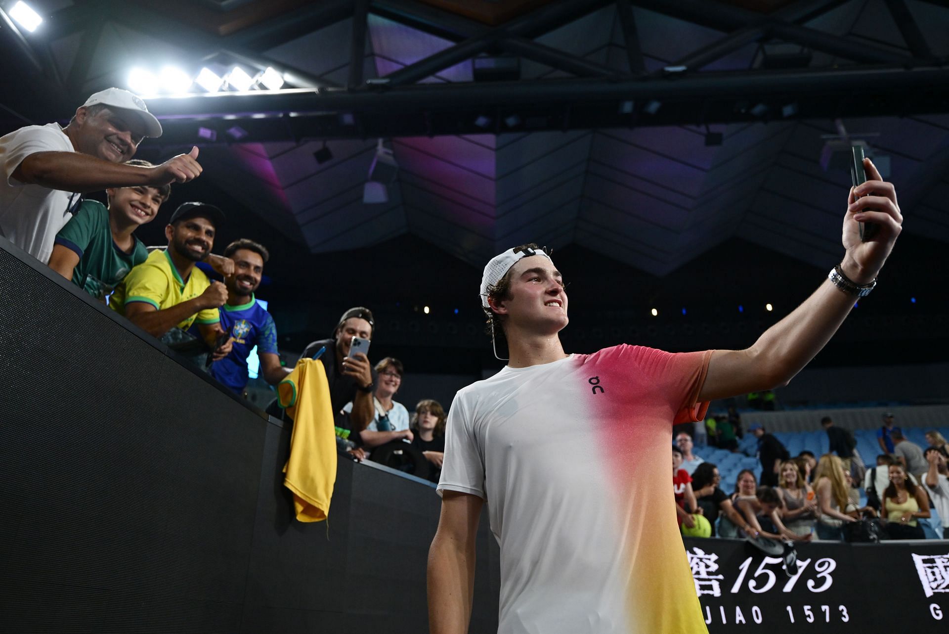 Joao Fonseca after his win over Andrey Rublev (Image Source: Getty)