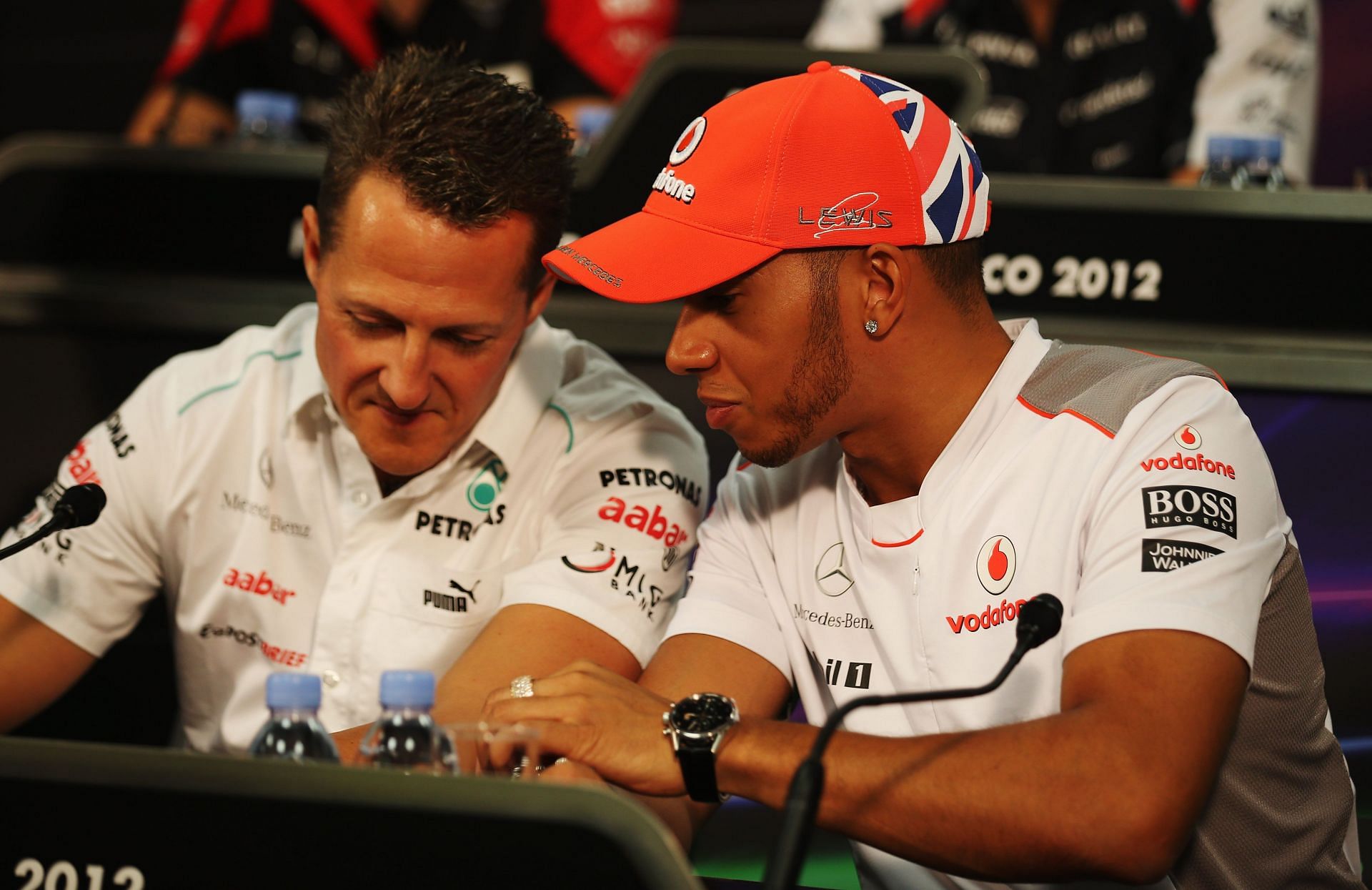 Michael Schumacher with Lewis Hamilton [Image Source: Getty]