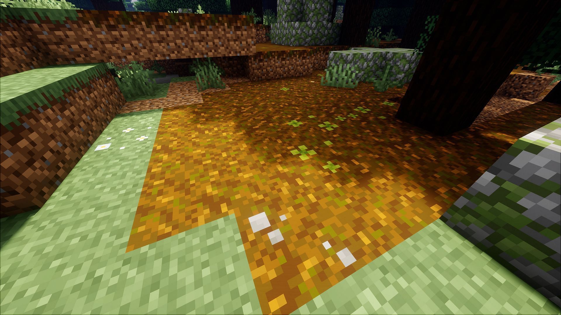 This resource pack adds beautiful grass flowers (Image via Mojang &amp; 2DWisp)