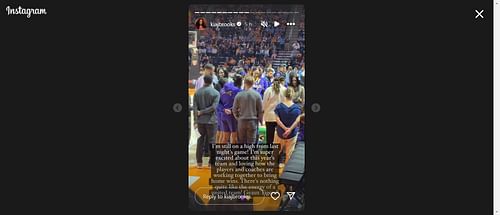 Flau'jae Johnson's mother, Kia Brooks lauded the spirit of college basketball on her Instagram story. (Source: https://www.instagram.com/stories/kiajbrooks/3542520762674439718/)