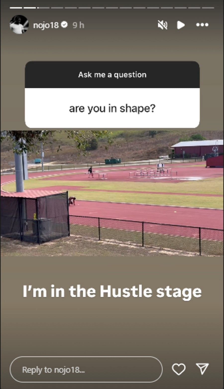 Screenshot of Noah Lyles Q&amp;A session on Instagram story.