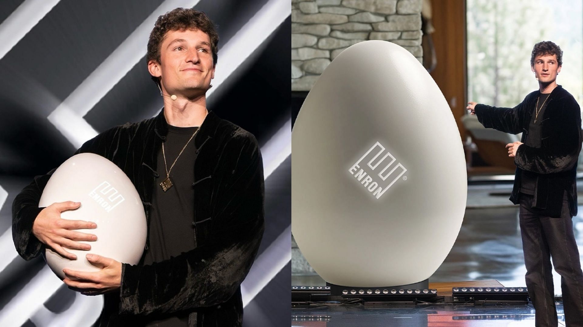 Enron introduces faux nuclear egg that can supposedly generate electricity on its own (Image via enron/Instagram)