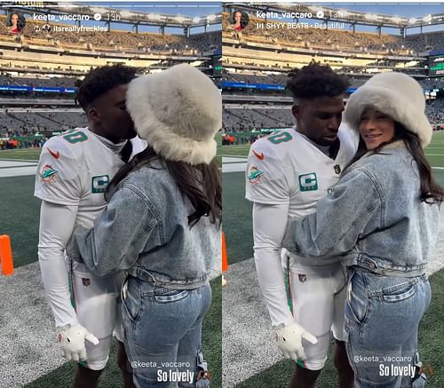 Stills from Tyreek Hill's wife Keeta's Instagram story/@keeta_vaccaro