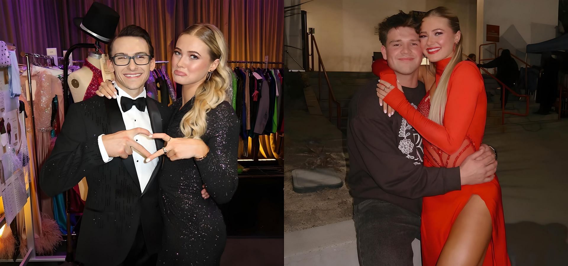 Stephen Nedoroscik with his dance partner Rylee Arnold (left photo), Rylee Arnold with her boyfriend Walker Lyons (right photo)/ Source: Instagram/ @/ryleearnold1@