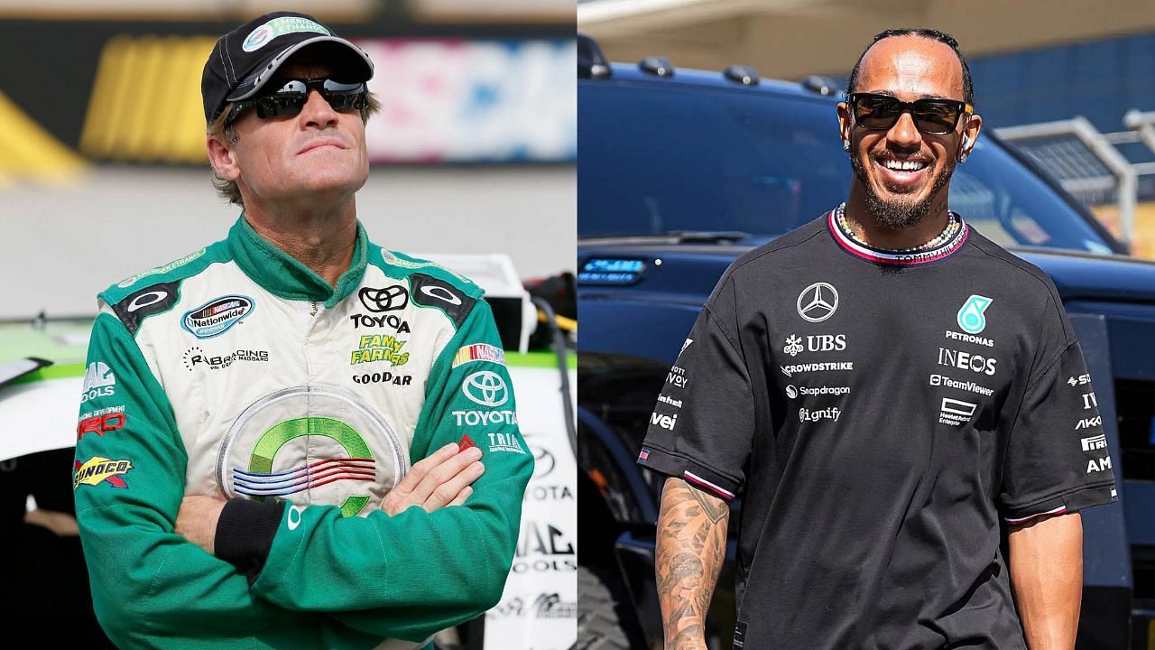 Kenny Wallace and Lewis Hamilton