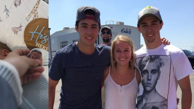 Madeline with the Gaudreau brothers.