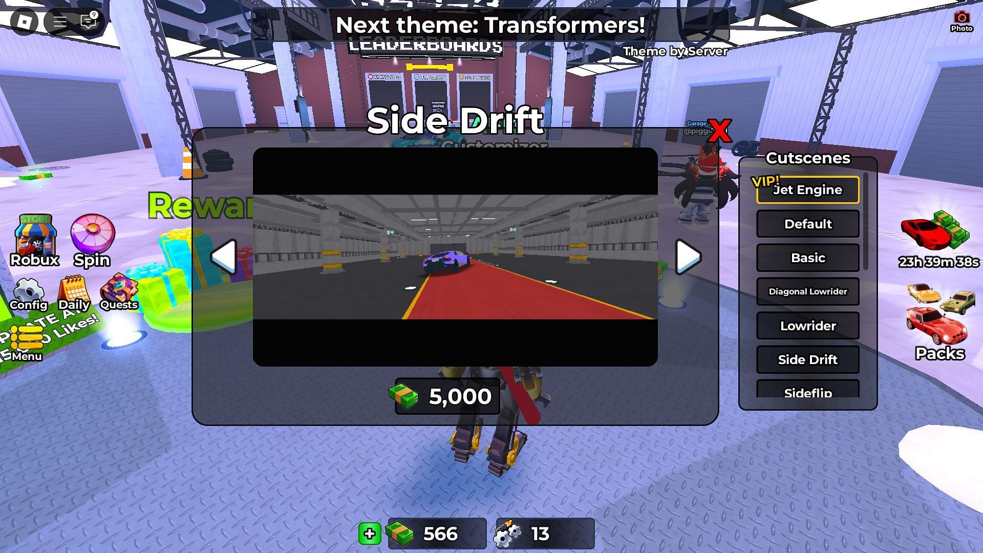 Get new cutscenes using cash (Image via Roblox)