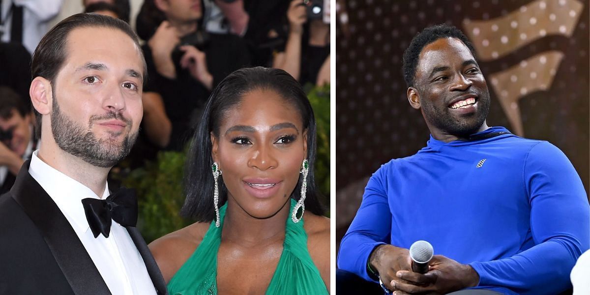 Serena Williams and Alexis Ohanian (L) and Justin Tuck (R);  ( Source - Getty Images)