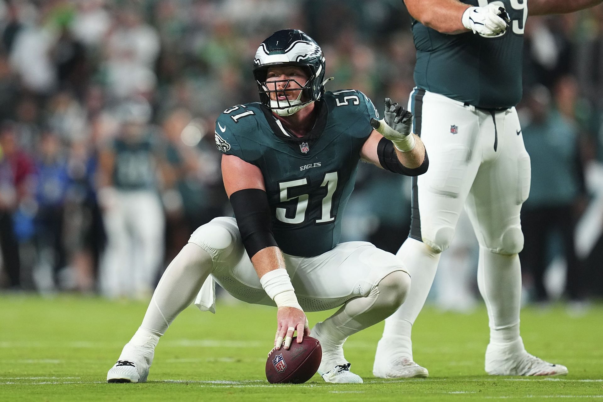 Is Cam Jurgens playing today? Eagles center