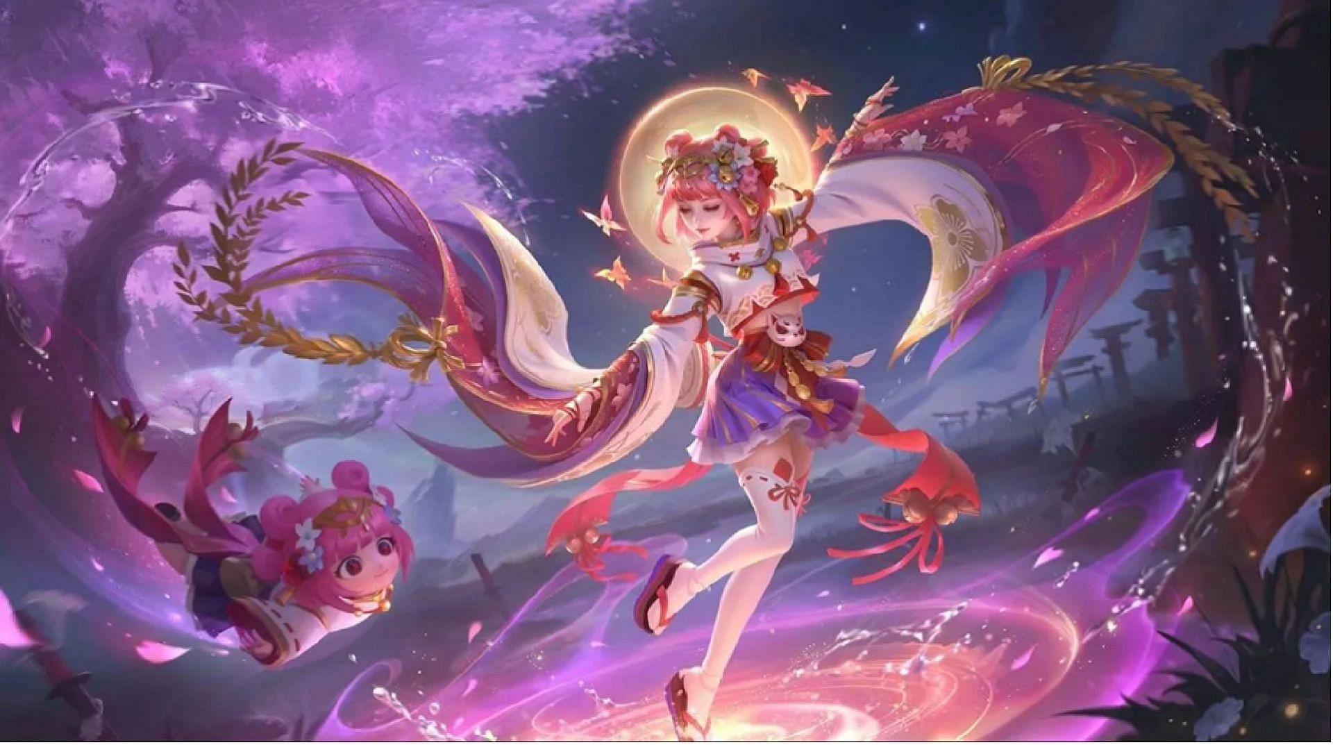 Angela &quot;Fate of Strings&quot; skin in the Mobile Legends Bang Bang Kishin Densetsu Event (Image via Moonton Games)