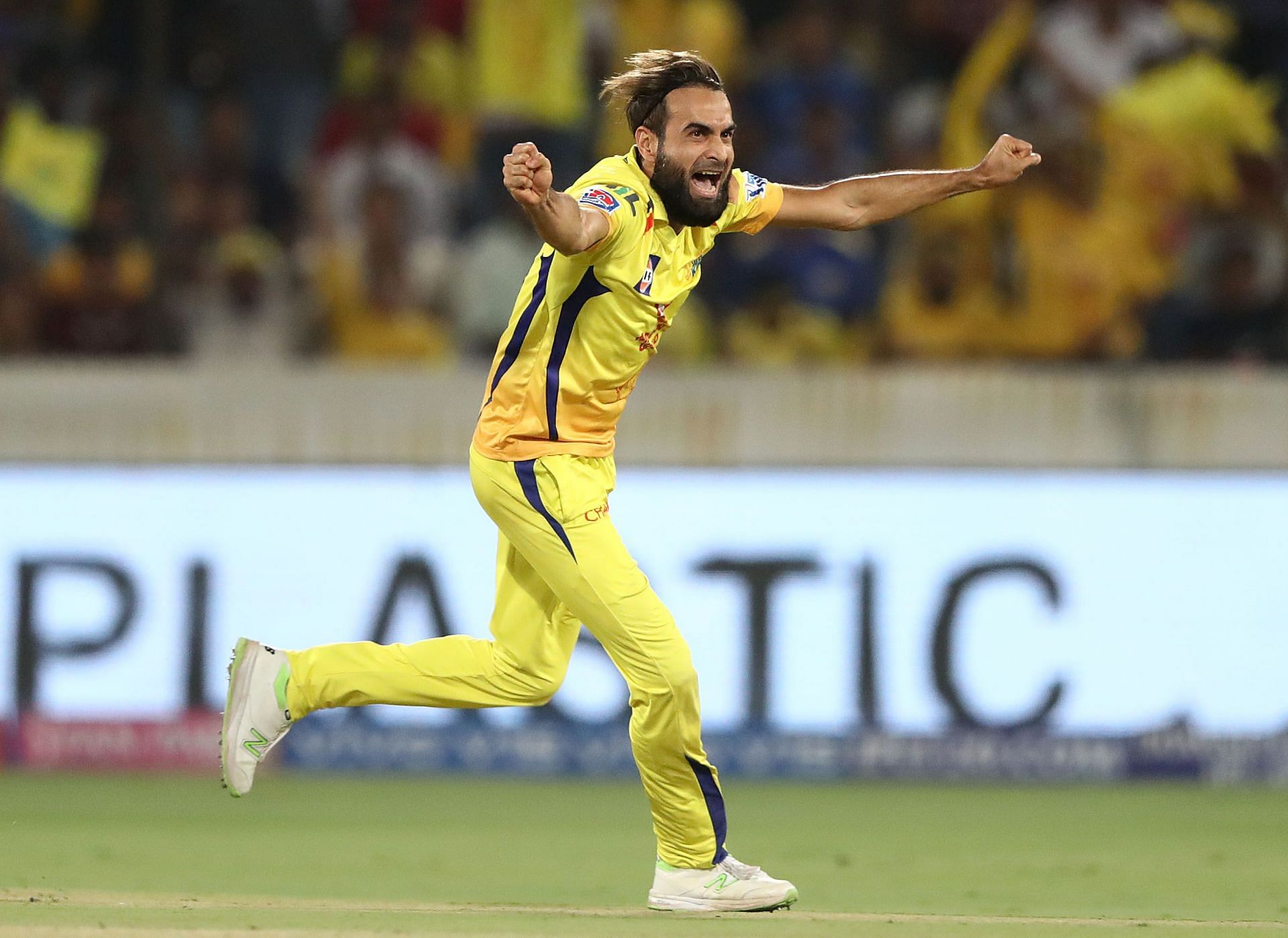 Imran Tahir celebrating a wicket in the IPL 2019 Final.