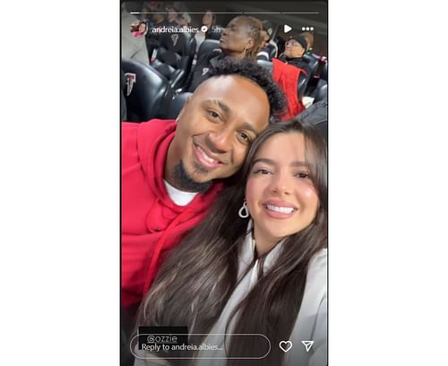 Andreia shared moment with husband Ozzie Albies during NFL game (credit: andrea.albies/Instagram)