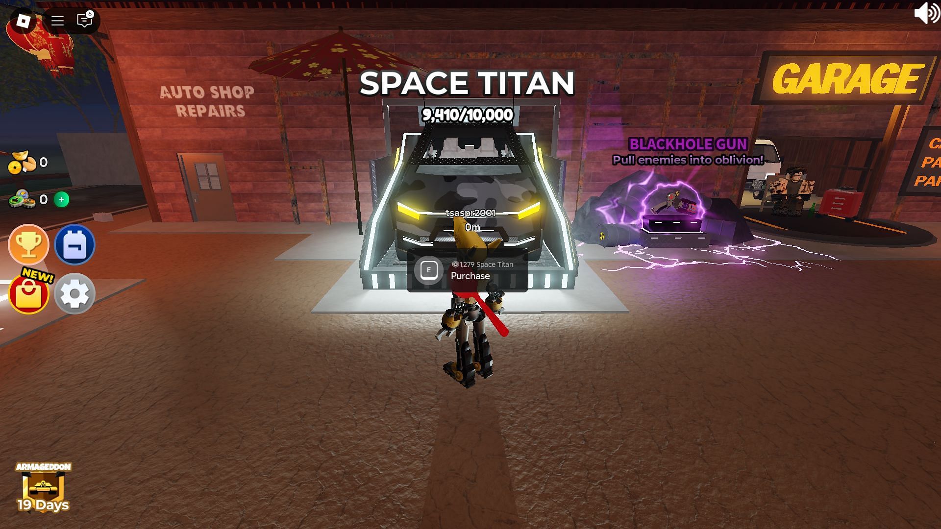 The Space Titan vehicle (Image via Roblox)