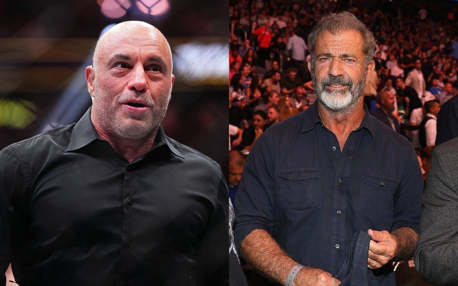 Joe Rogan (left) stunned by Mel Gibson