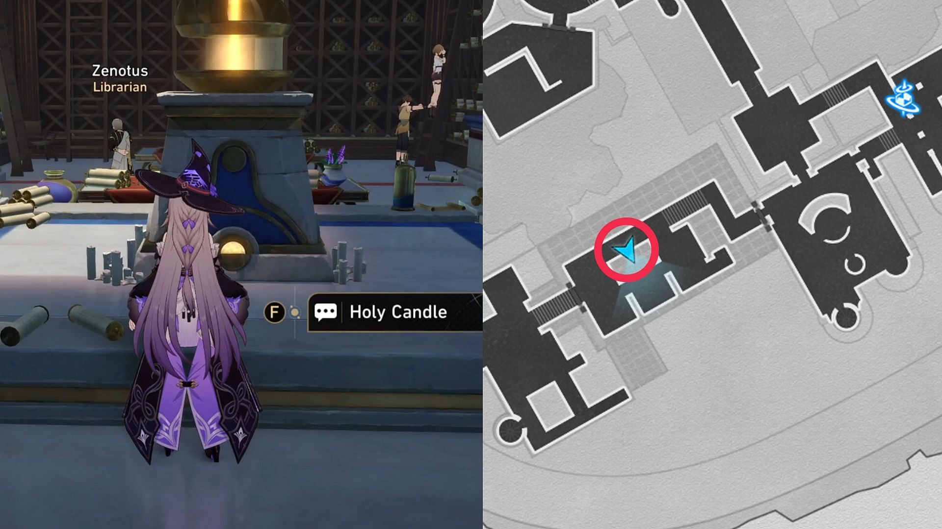 Location of Holy Candle #2 (Image via HoYoverse)