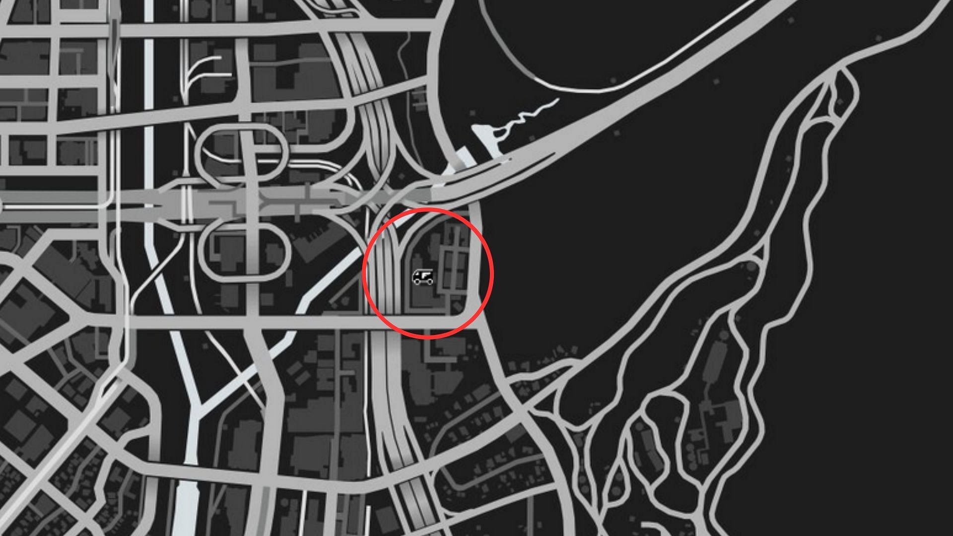 The exact coordinates of the GTA Online Gun Van Location Today (Image via Rockstar Games)