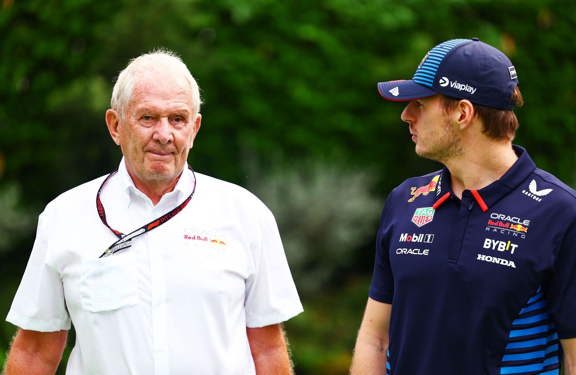 Helmut Marko [L] with Max Verstappen [R] (Image Source: Getty)