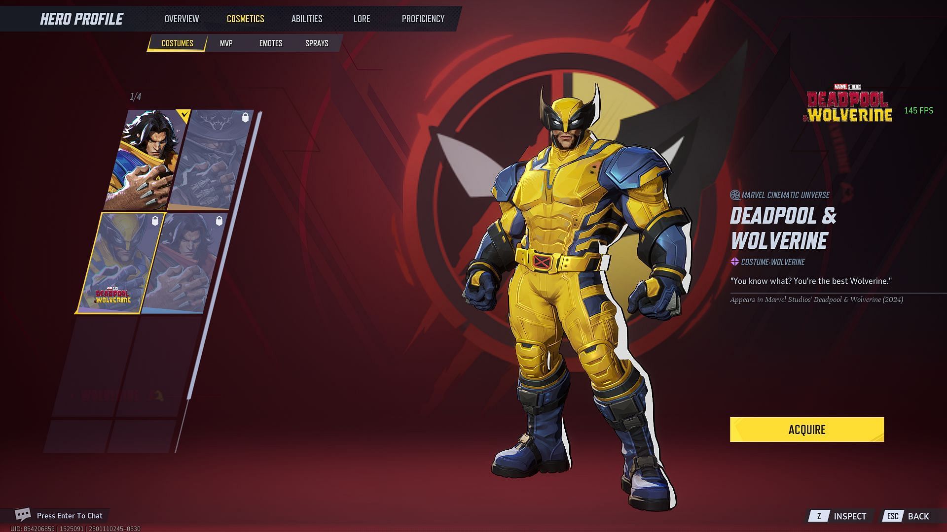 Wolverine (Deadpool &amp; Wolverine) skin (Image via NetEase Games)