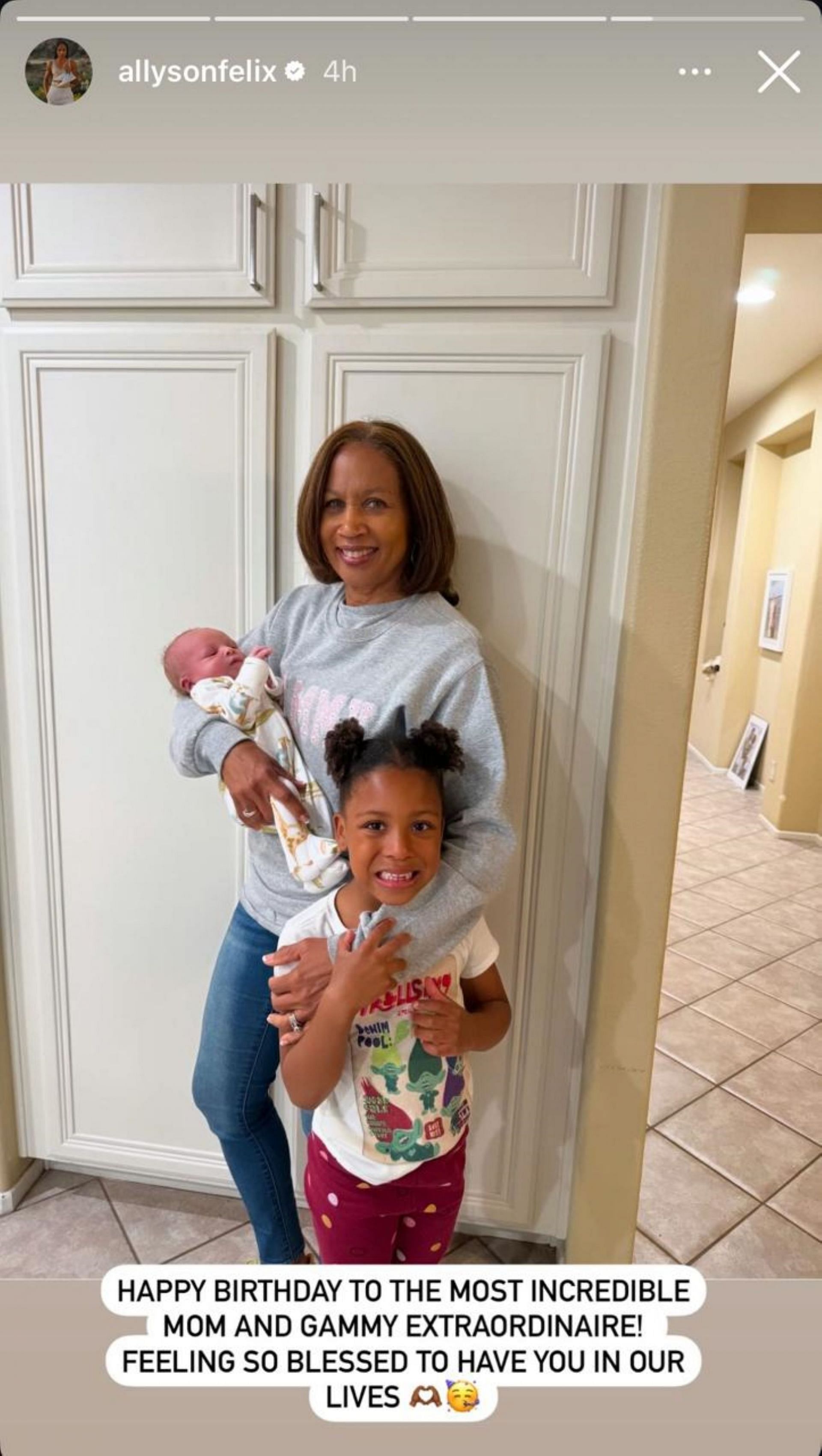 Allyson Felix celebrates her mother Marlean Felix&#039;s birthday; Instagram - @allysonfelix