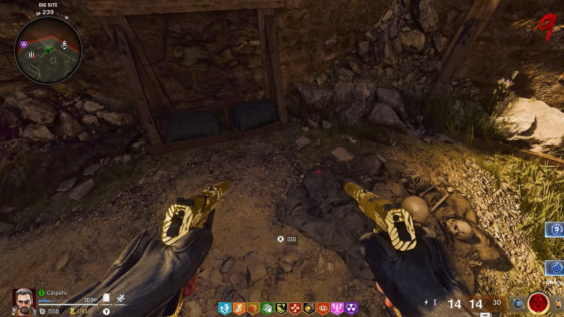 Dig spot in The Tomb (Image via Activision || YouTube/@Caspahz)