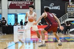 Father Carlos Boozer shares his excitement as Cayden Boozer showcases his impressive passing skills at the Hoophall Classic