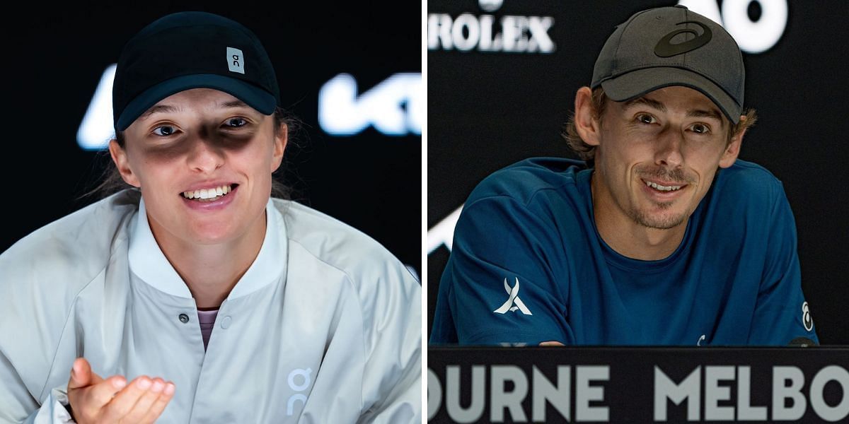 Swiatek(L), De Minaur(R) Source: Getty