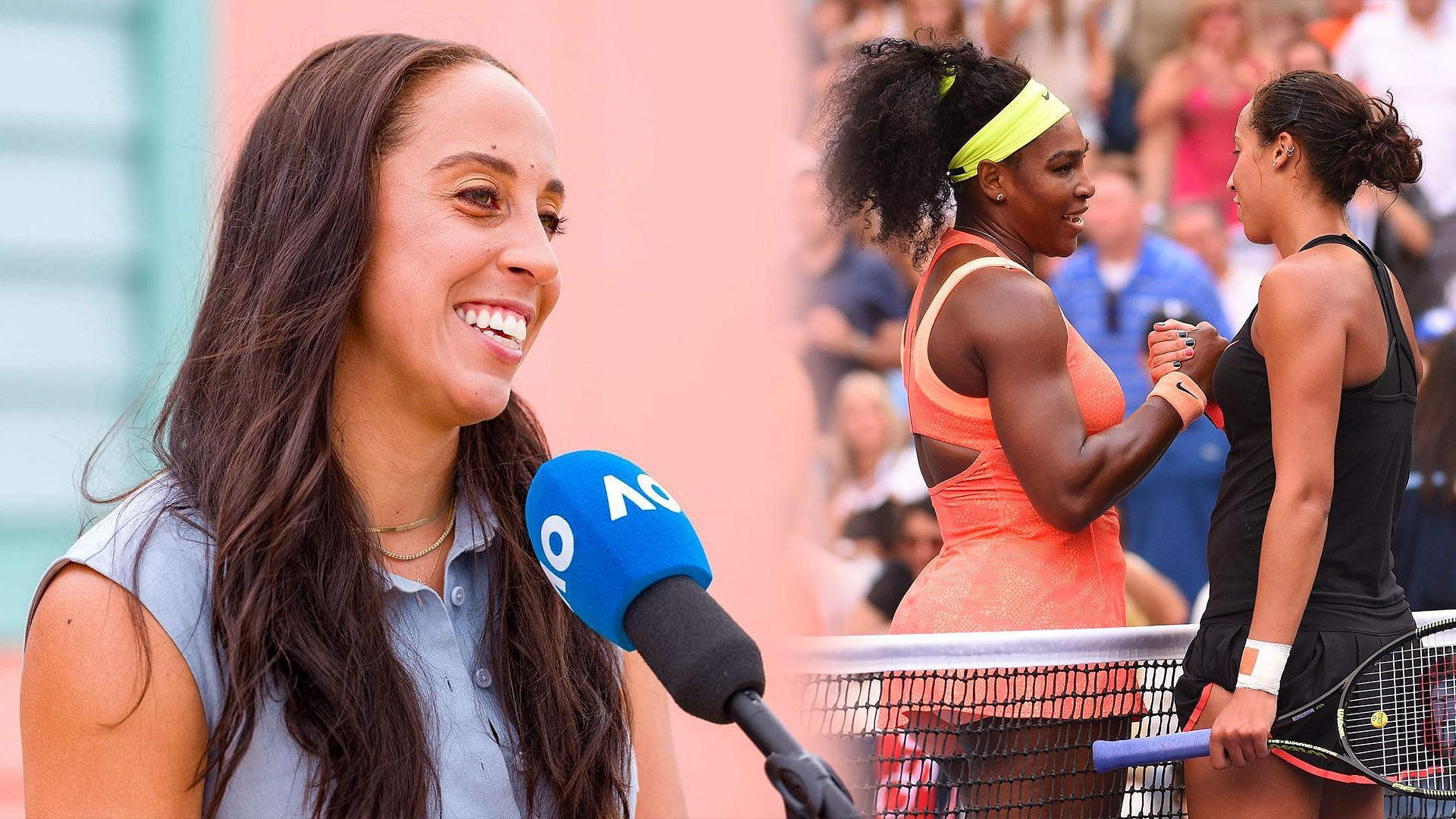 Australian Open champion Madison Keys with 23-time Grand Slam champion Serena Williams. Source: Getty (L) and Imagn (R)