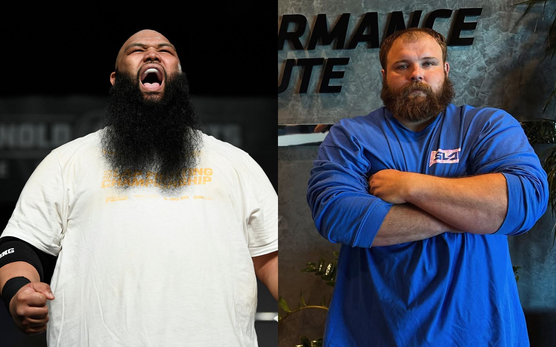 Da Crazy Hawaiian (left) puts his super heavyweight title on the line against Dumpling (right) in a rematch at Power Slap 11 [Images courtesy: Getty Images and @vasiliikamotskii on Instagram]