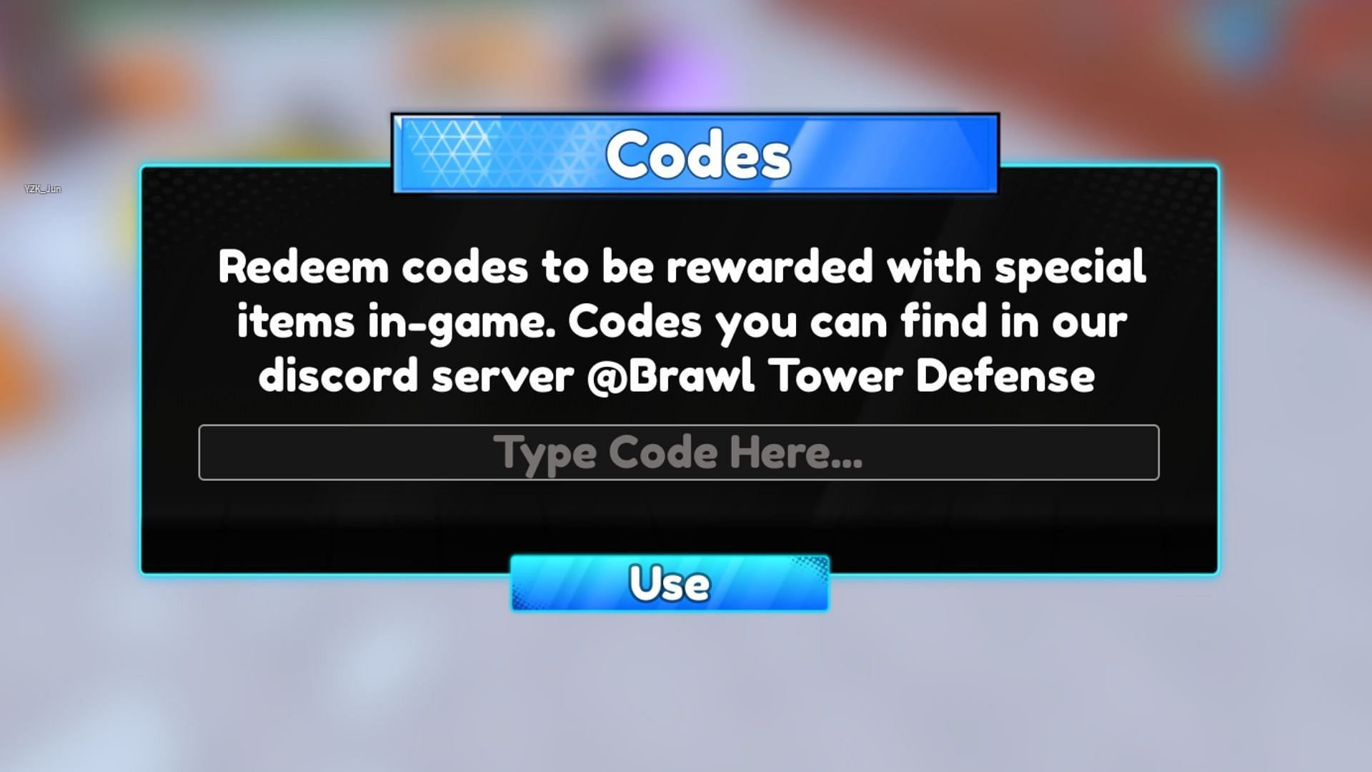 Redeem codes in Brawl Tower Defense (Image via Roblox)