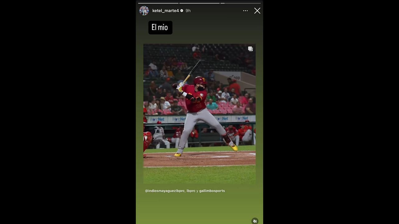 Screenshot of Marte&#039;s Instagram story (Images from - Instagram.com/@ketel_marte4)