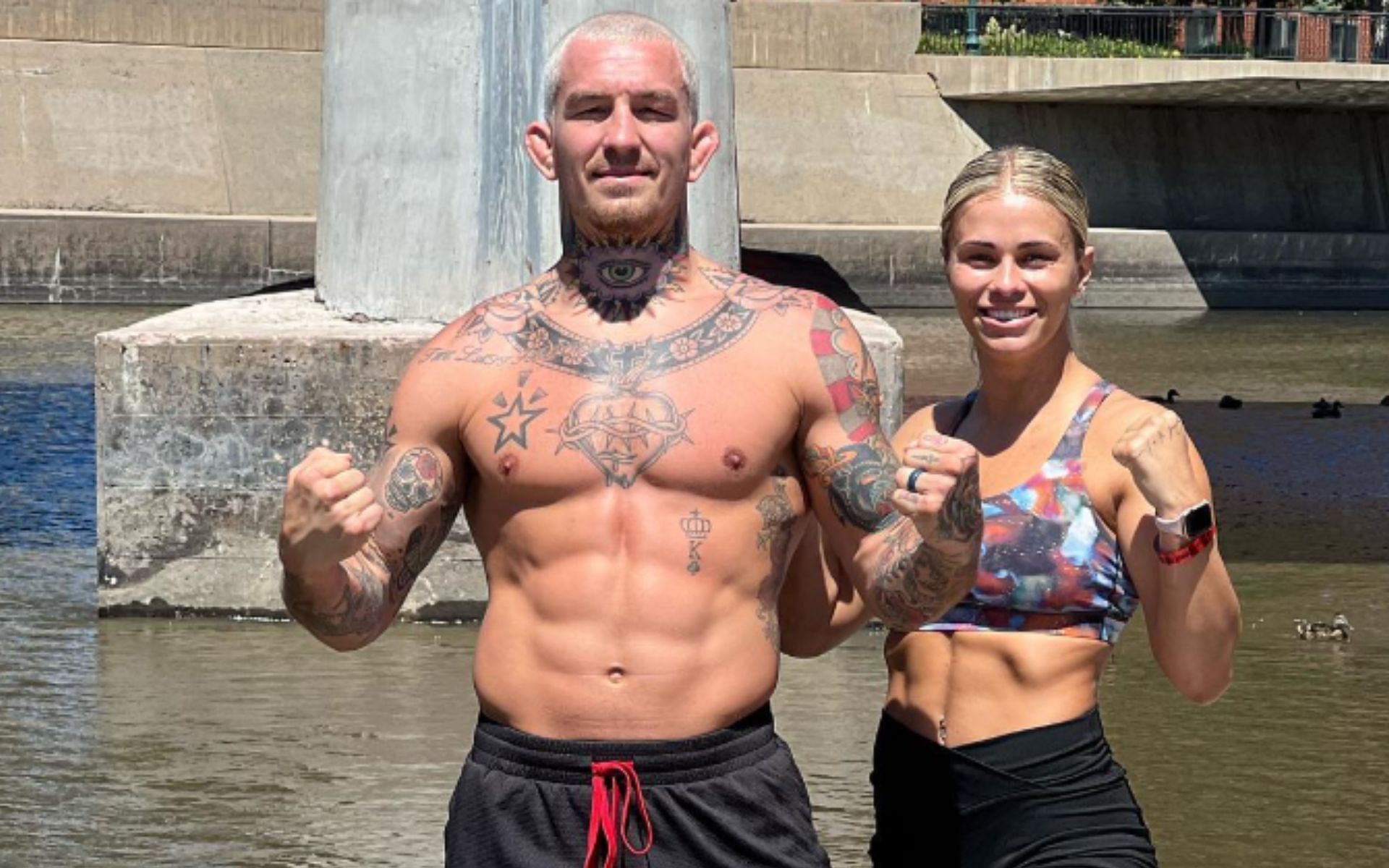 Austin Vanderford (left) was put in a difficult spot by wife paige VanZant