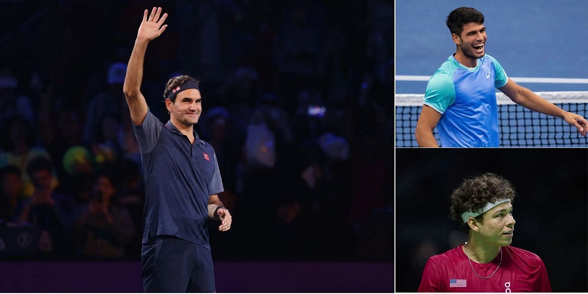 Carlos Alcaraz and Ben Shelton had Roger Federer in their 2024 highlights (Image Source: Getty)