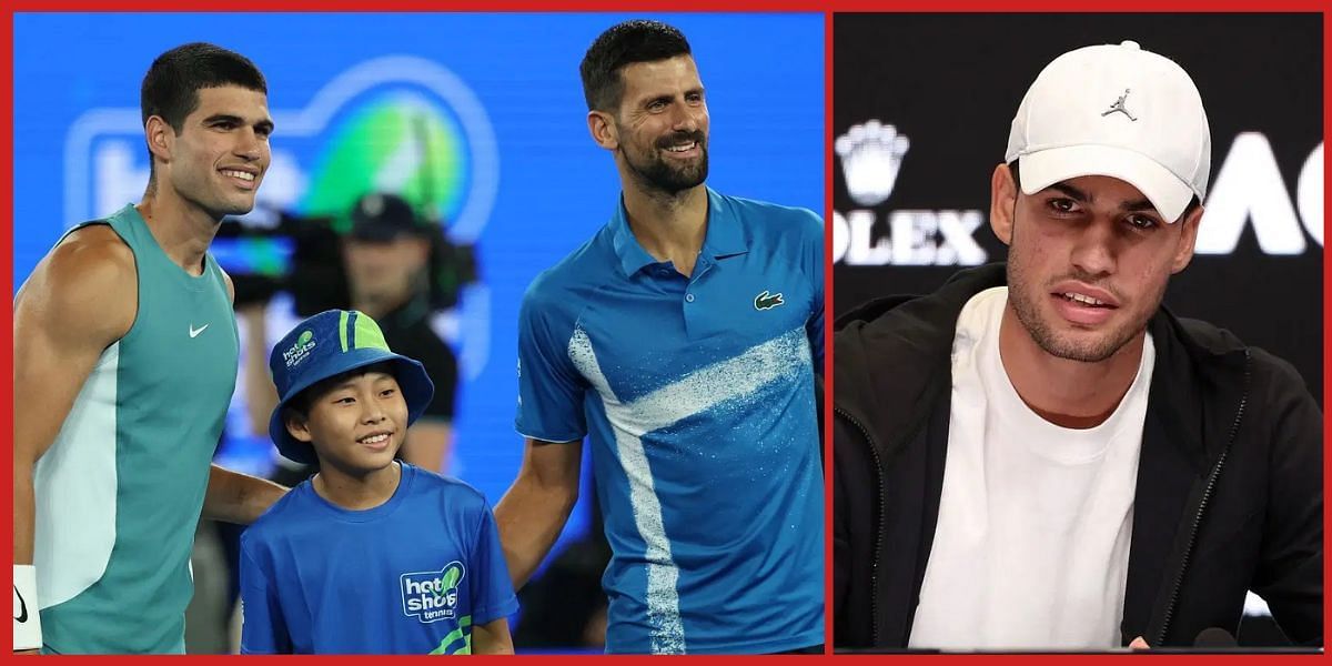 Carlos Alcaraz and Novak Djokovic (Source: Getty)