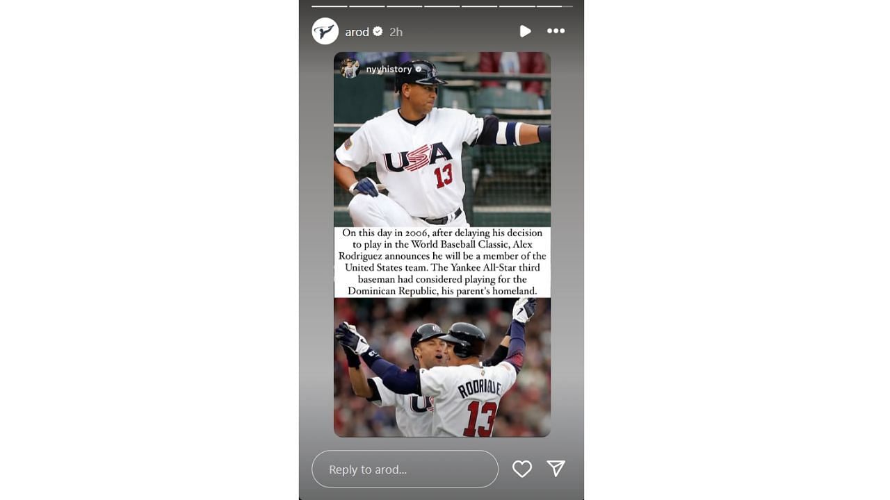 A-Rod&#039;s Instagram story