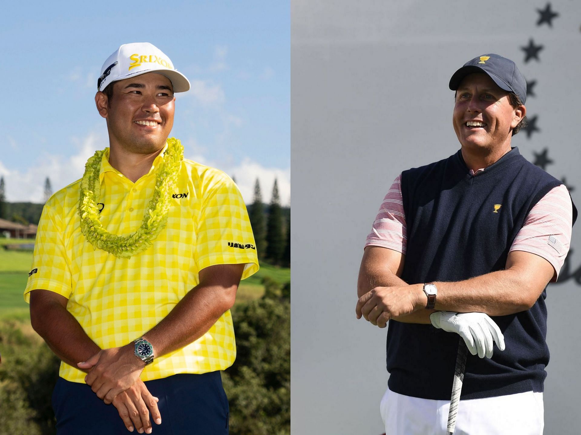 Hideki Matsuyama and Phil Mickelson (Image via Getty, Imagn)