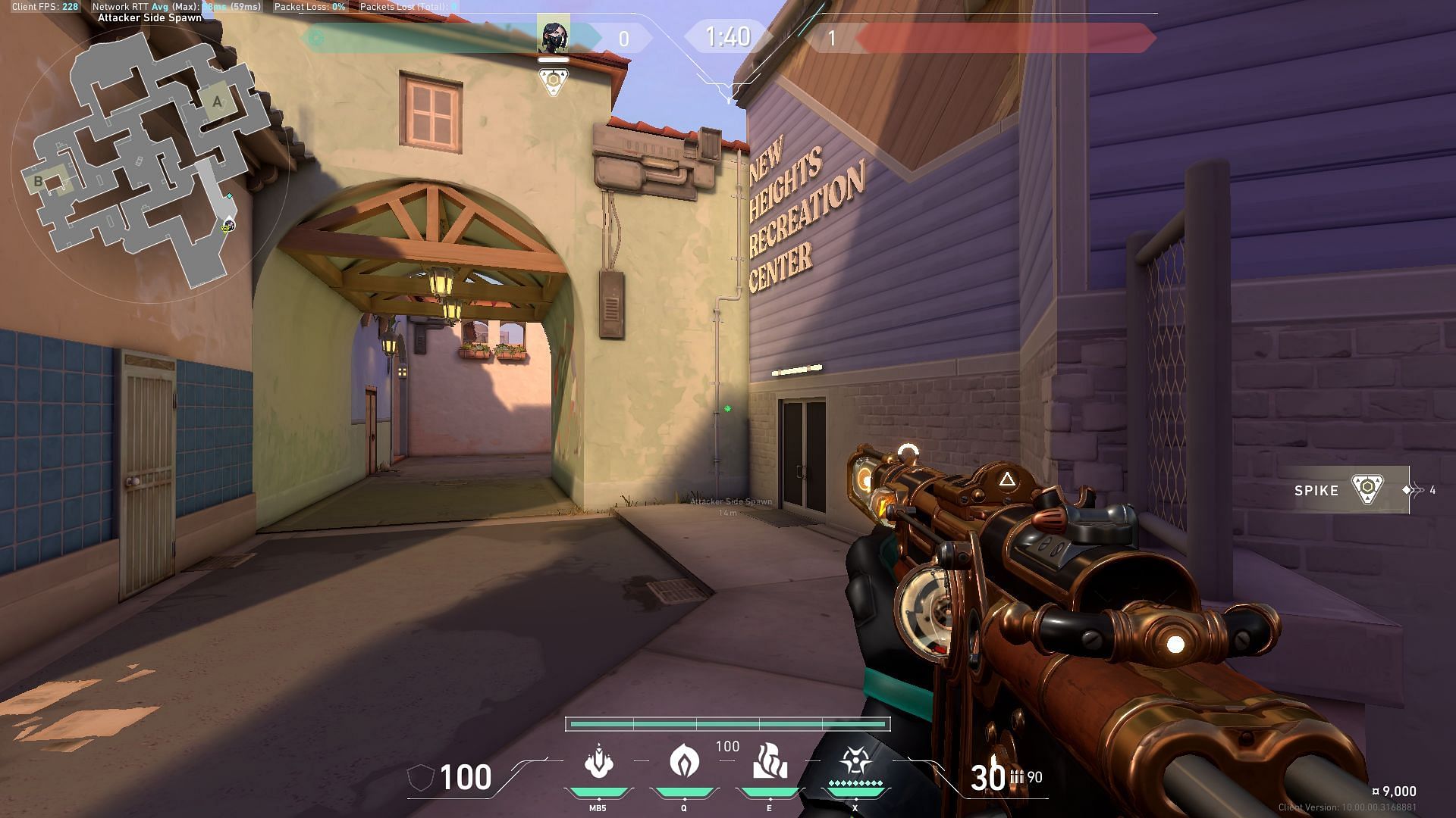 Attacker Spawn to A-Alley location (Image via Riot Games)