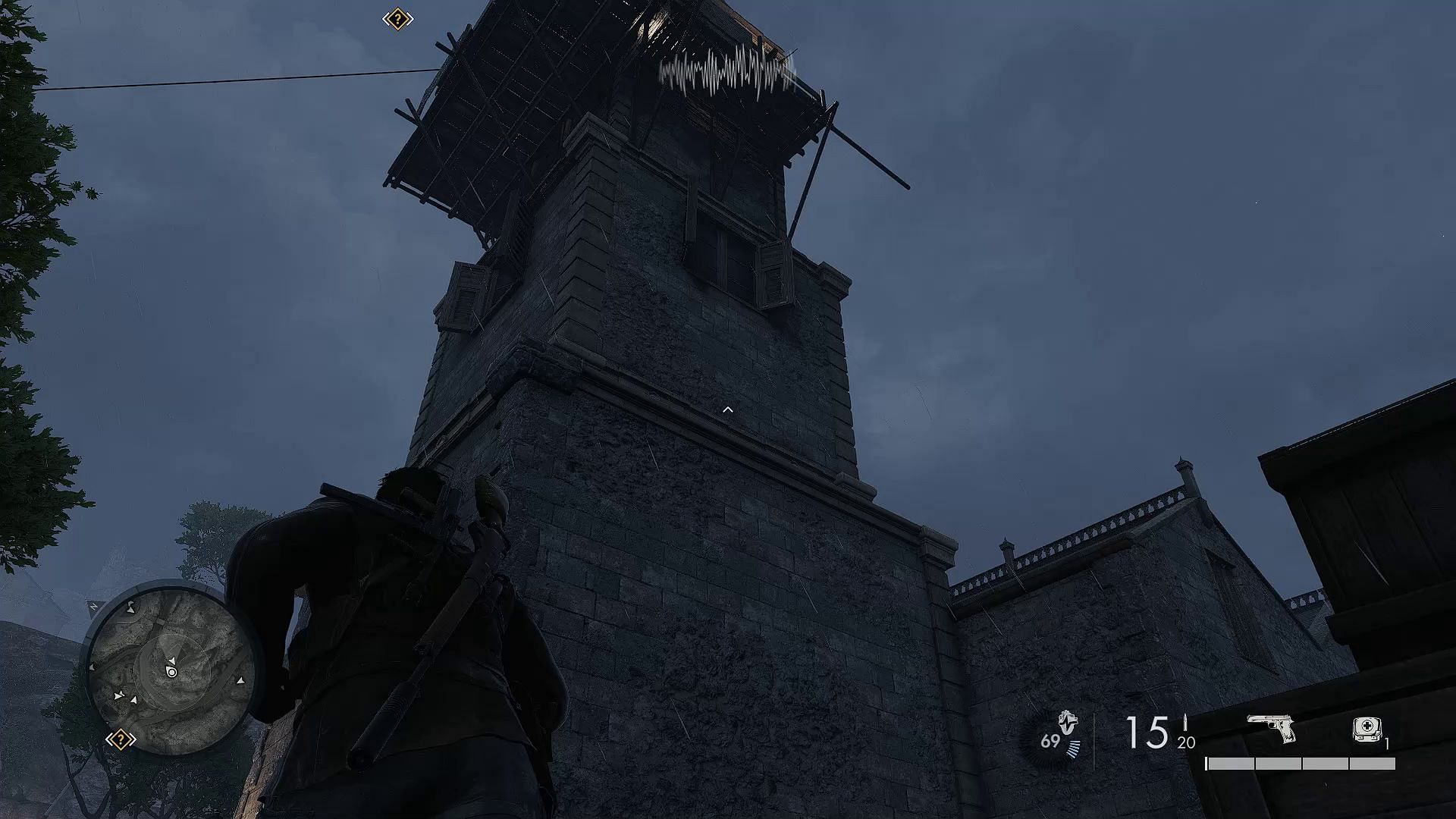 Church with a sniper perched on top (Image via Rebellion)