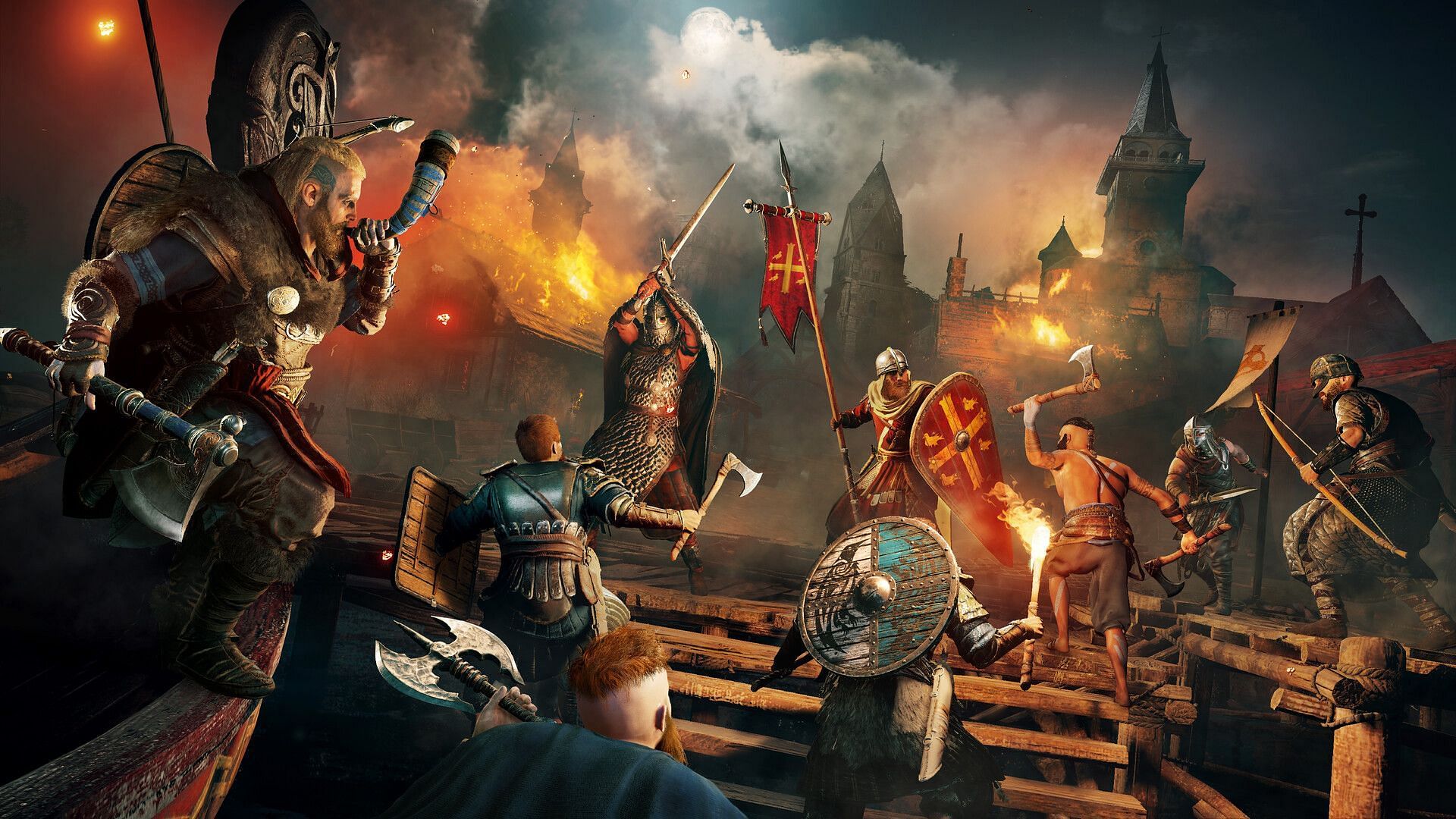 The battle in Assassin&rsquo;s Creed Valhalla (Image via Ubisoft)