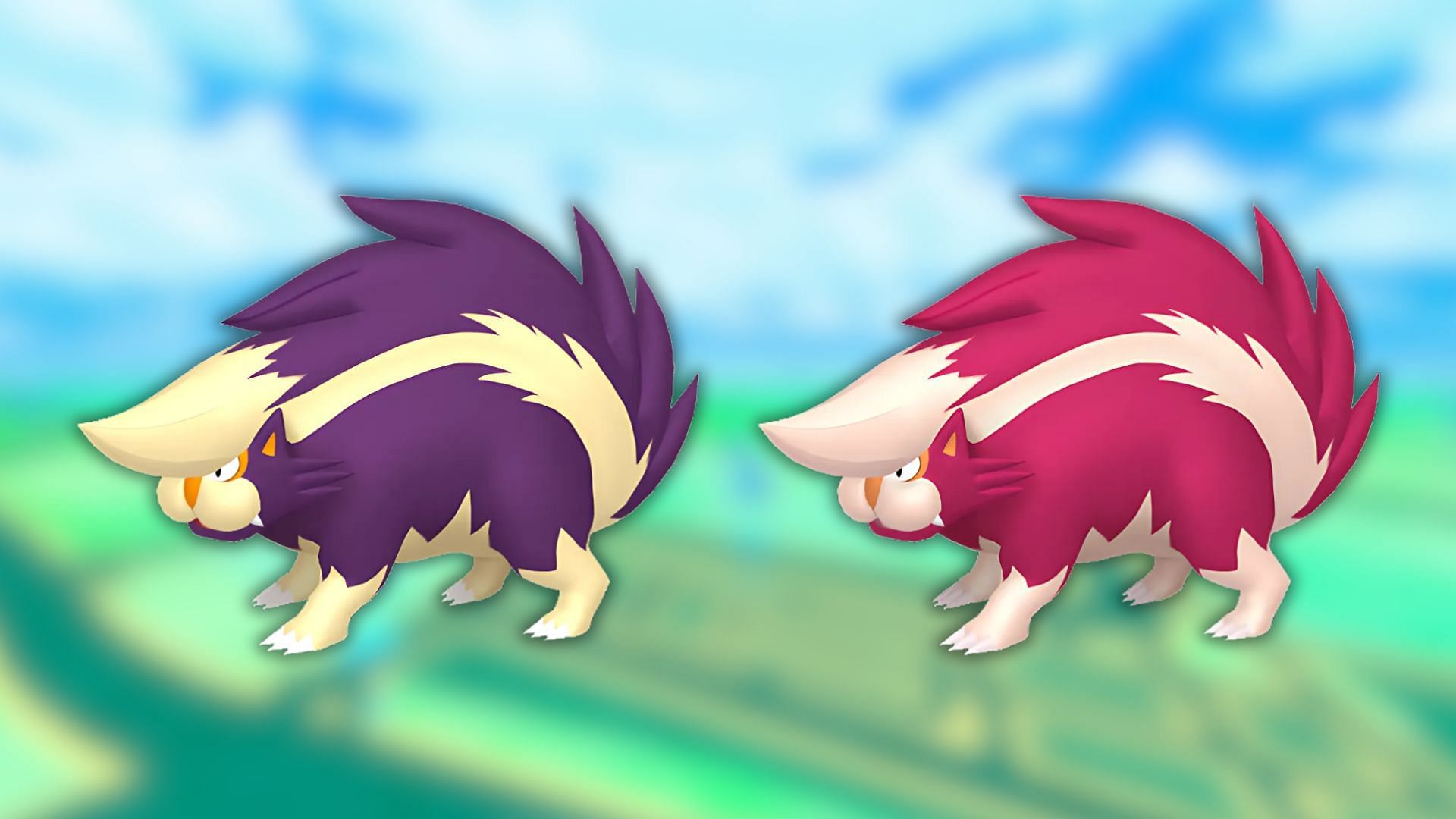 Skuntank and its shiny variant (Image via The Pokemon Company)