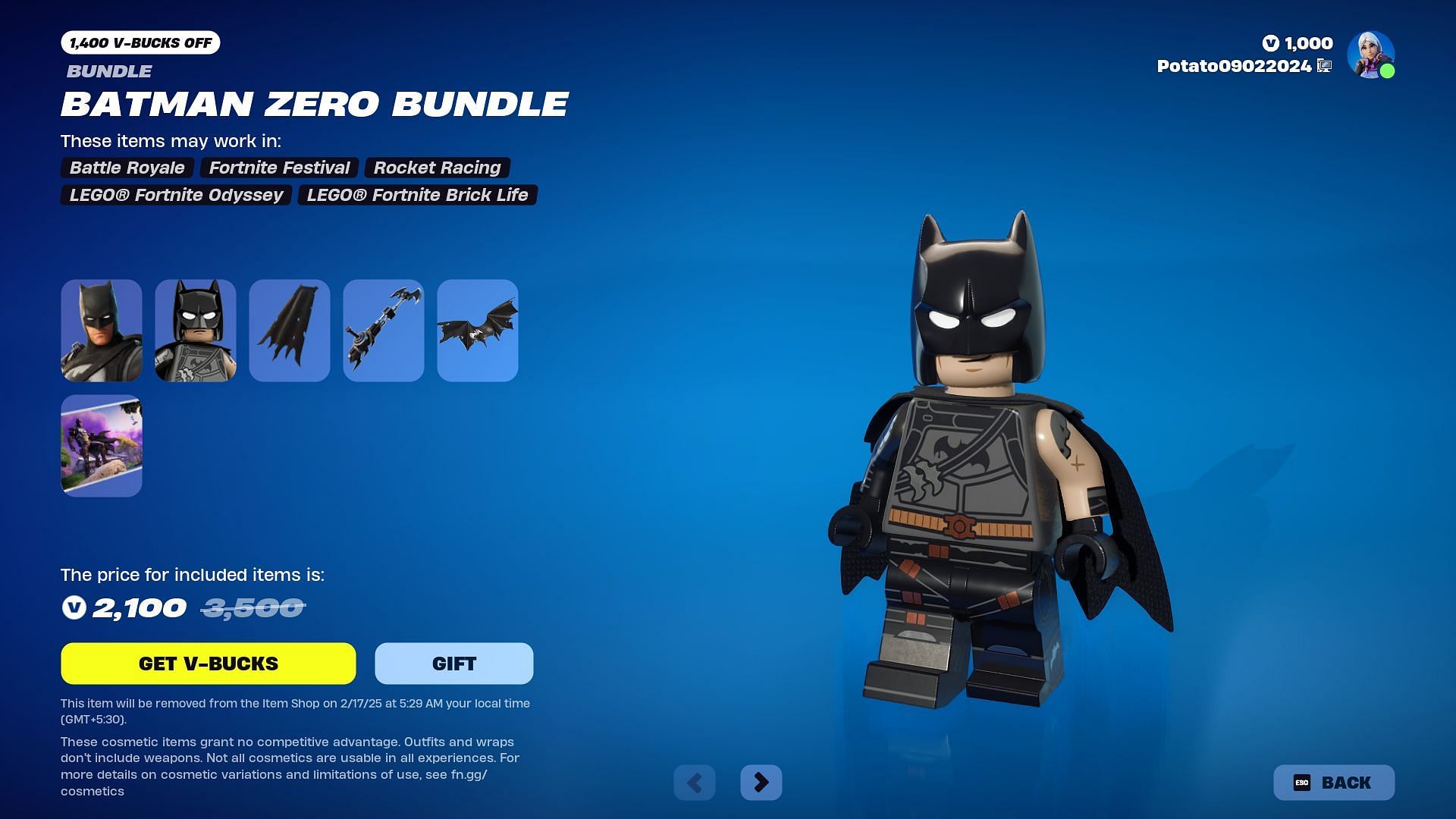 Batman Zero will remain listed until February 17, 2025 (Image via Epic Games)