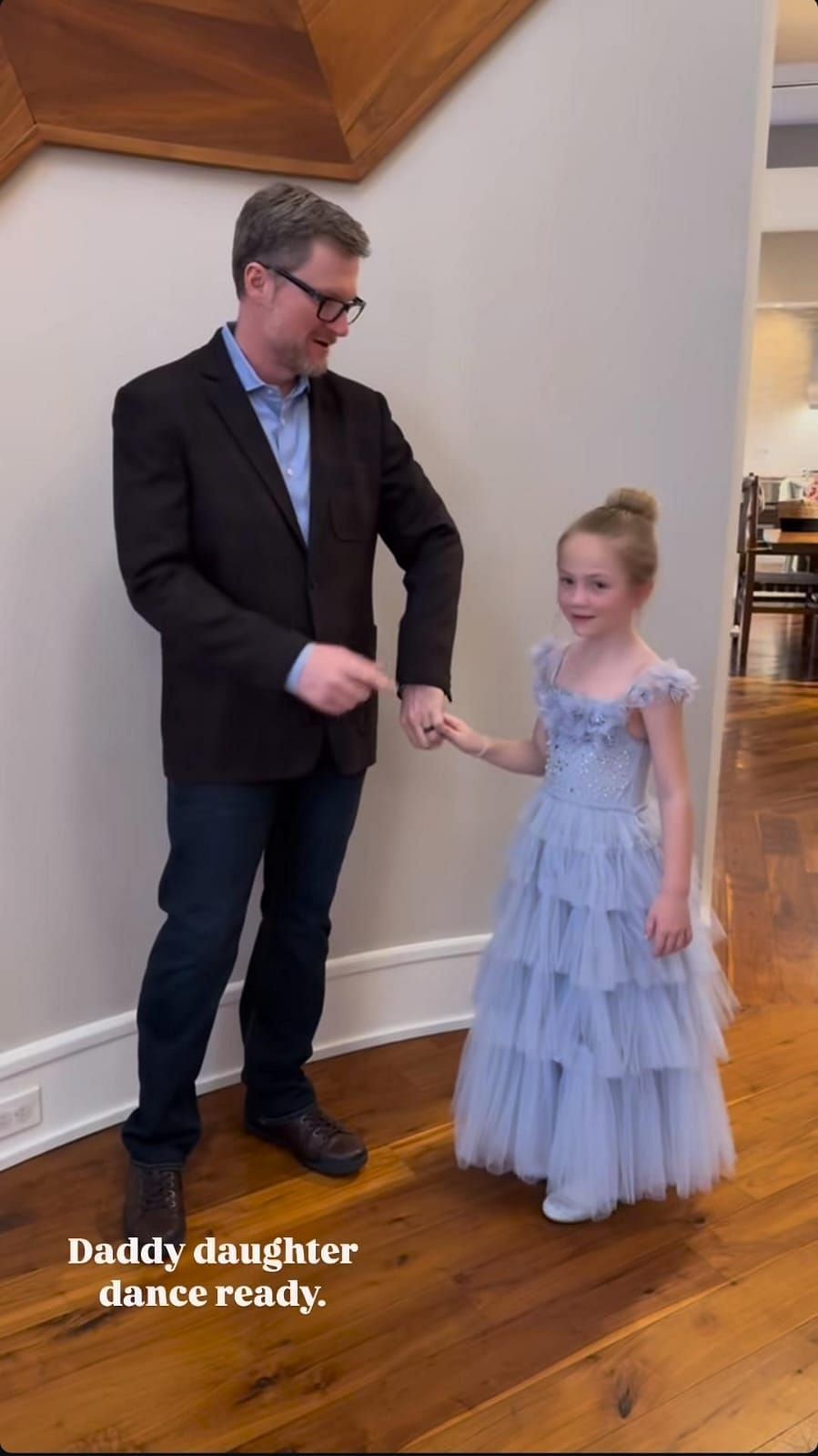 Amy Earnhardt&#039;s daughter Isla with her dancing with her father (Source: @amyearnhardt via Instagram)