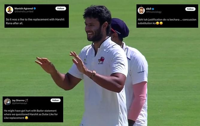 "Abhi tak justification de ra bechara" - Fans react to Shivam Dube's stunning 5-wicket haul in Vidarbha vs Mumbai Ranji Trophy 2024-25 semifinal