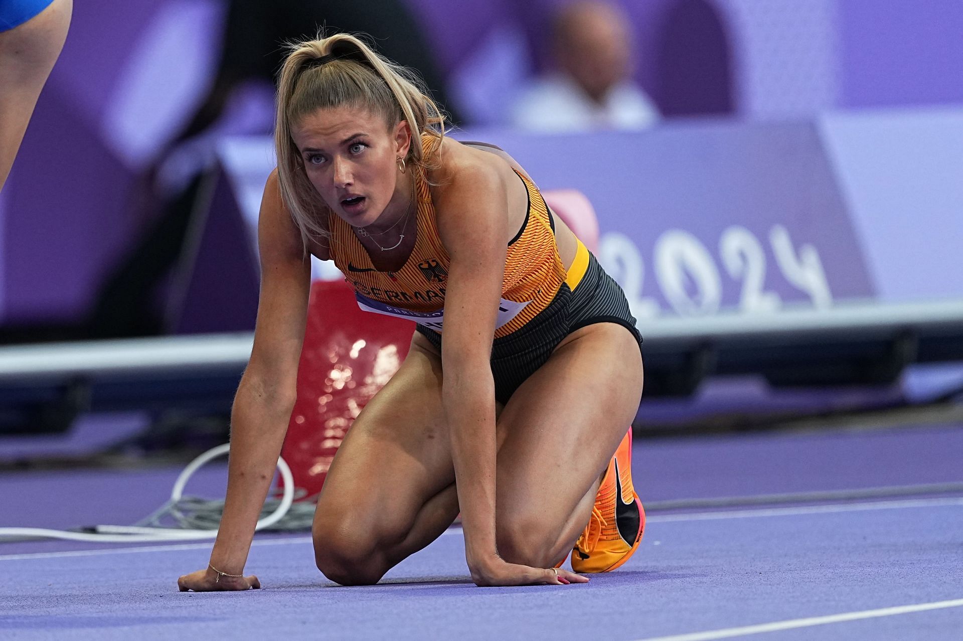 In Picture: German athlete, Alica Schmidt disappointed with her 800m race - Source: Getty