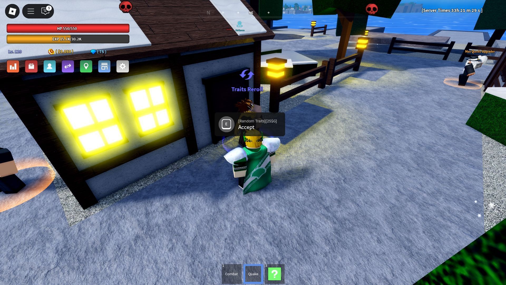 Keep rerolling till you get the Monarch trait in Verse Piece (Image via Roblox)