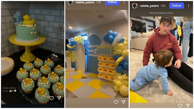 Zach Werenski's fiancee Odette gives a glimpse into Baby Johnny's 1st duck-themed birthday party laid with cupcakes and balloons